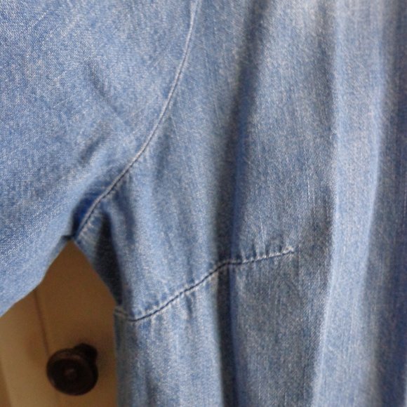 FIRM Anthropologie Pilcro Denim Buttondown S Short Sleeves Pocket Faded - Picture 8 of 16